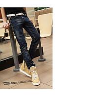 mens low rise strenchy jeans chinos pants street chic straight polka d ...