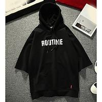 mens daily hoodie solid quotes sayings hooded micro elastic cotton hal ...
