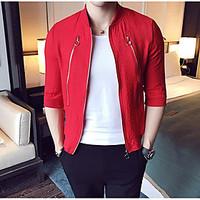 mens casual casual spring summer jacket solid round neck long sleeve r ...