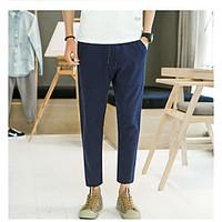 mens mid rise inelastic harem pants simple relaxed solid