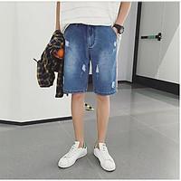mens mid rise micro elastic shorts pants simple wide leg solid
