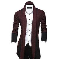 mens casualdaily regular cardigan solid long sleeve cotton polyester