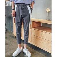 mens mid rise micro elastic chinos pants street chic harem solid