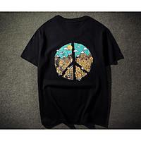 mens officecareer daily vintage street chic t shirt solid print round  ...