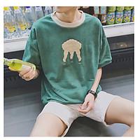 mens daily casual simple summer t shirt solid round neck short sleeve  ...