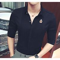 mens casualdaily work simple all seasons shirt solid classic collar sl ...