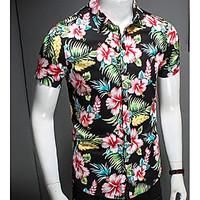 mens going out party vintage street chic t shirt floral print wing col ...