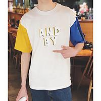 mens casualdaily simple spring summer t shirt patchwork letter number  ...