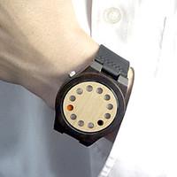 Men\'s Women\'s Unisex Sport Watch Fashion Watch Unique Creative Watch Wood Watch / Quartz Japanese Quartz Leather BandVintage Casual