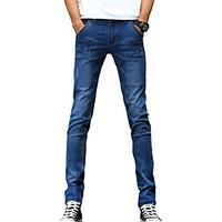 mens slim jeans pantscasualdaily simple solid mid rise button cotton p ...