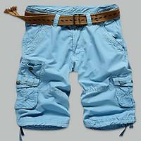 mens plus size straight slim chinos shorts pants casualdaily beach spo ...