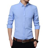 mens plus size formal work simple street chic fall winter shirt solid  ...