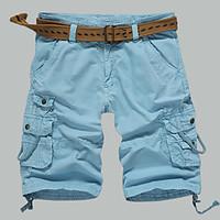 mens plus size straight slim chinos shorts pants casualdaily beach spo ...