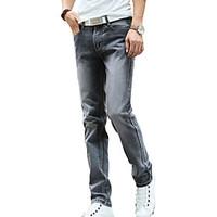 mens straight jeans pantscasualdaily vintage simple solid mid rise but ...