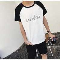 mens casual simple summer t shirt pattern round neck short sleeve cott ...