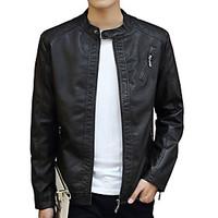 mens going out casualdaily work simple street chic active leather jack ...