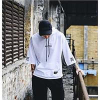 mens casualdaily simple summer t shirt solid hooded sleeve cotton opaq ...