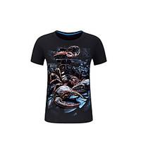 Men\'s Going out Casual/Daily Simple Street chic T-shirt, Solid Print Round Neck Short Sleeve Rayon
