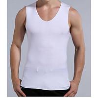 Men\'s Casual/Daily Simple Summer Tank Top, Solid Round Neck Sleeveless Cotton Opaque