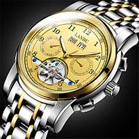 mens skeleton watch mechanical watch automatic self winding calendar w ...