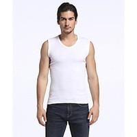 Men\'s Casual/Daily Simple Summer Tank Top, Solid Round Neck Sleeveless Cotton Medium