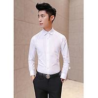 mens eventparty work simple all seasons shirt solid shirt collar long  ...