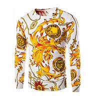 mens casualdaily chinoiserie regular pullover animal print round neck  ...