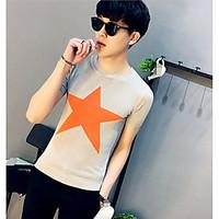 mens casualdaily regular pullover solid color block round neck short s ...