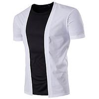 mens casual simple regular cardigan solid stand short sleeve 100cotton ...