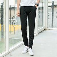 mens mid rise micro elastic sweatpants pants simple slim skinny pure c ...