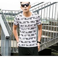 mens other casual simple summer t shirt print round neck short sleeve  ...