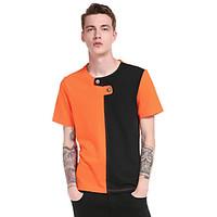 Men\'s Casual/Daily Street chic Polo, Striped Shirt Collar Short Sleeve Polyester