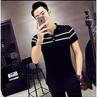 mens other casual simple summer t shirt solid notch lapel short sleeve ...