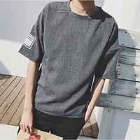 mens casualdaily simple t shirt print round neck short sleeve cotton