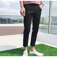 mens mid rise strenchy chinos pants street chic straight solid