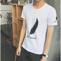 mens casualdaily simple t shirt print letter round neck short sleeve c ...