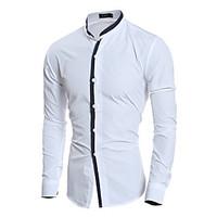 mens casualdaily chinoiserie shirt check classic collar long sleeve co ...