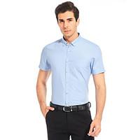 mens plus size casualdaily work simple summer shirt solid geometric sh ...