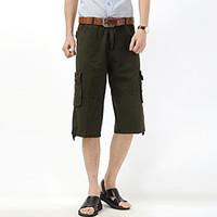 mens mid rise strenchy shorts pants simple loose solid