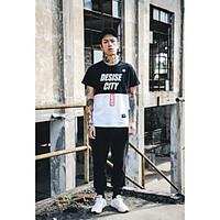 mens casualdaily street chic punk gothic summer t shirt letter round n ...