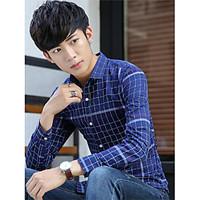 mens casualdaily simple shirt striped shirt collar long sleeve cotton