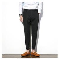 mens low rise inelastic chinos pants street chic loose solid