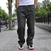 mens mid rise micro elastic chinos pants simple loose pure color solid