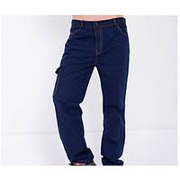 mens low rise inelastic jeans pants street chic loose solid