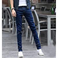 mens high rise micro elastic jeans pants street chic loose solid