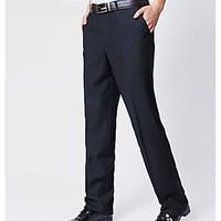 mens high rise micro elastic business pants simple slim solid