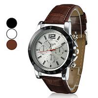 mens business style pu leather band quartz wrist watch assorted colors ...