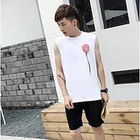 mens casual simple tank top solid round neck sleeveless 20wool21polyes ...