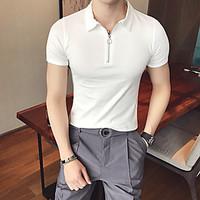 mens officecareer casual simple shirt solid button down collar short s ...