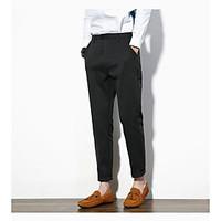 mens low rise micro elastic chinos pants street chic loose solid